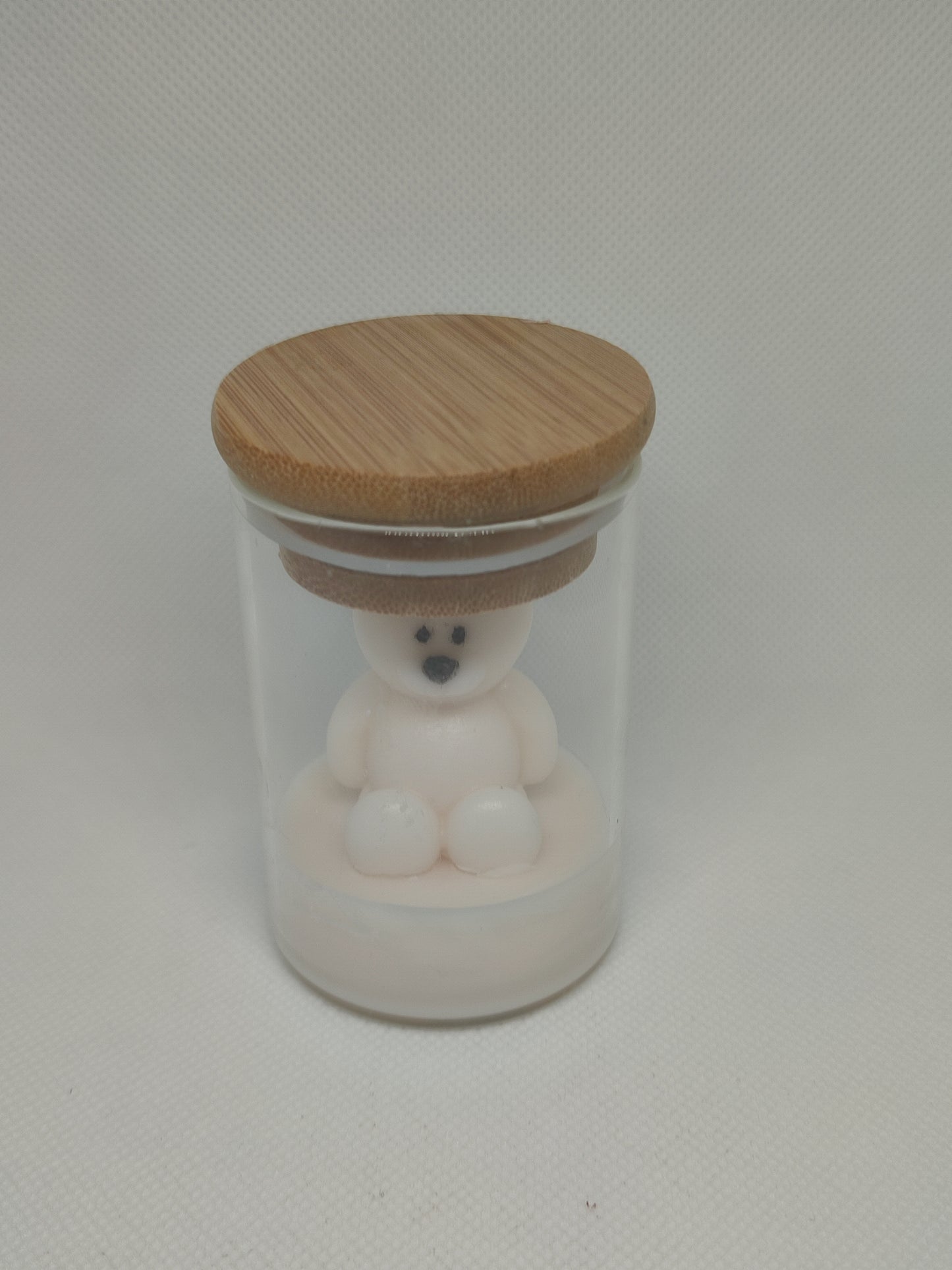 Teddybeer glazen container (klein)