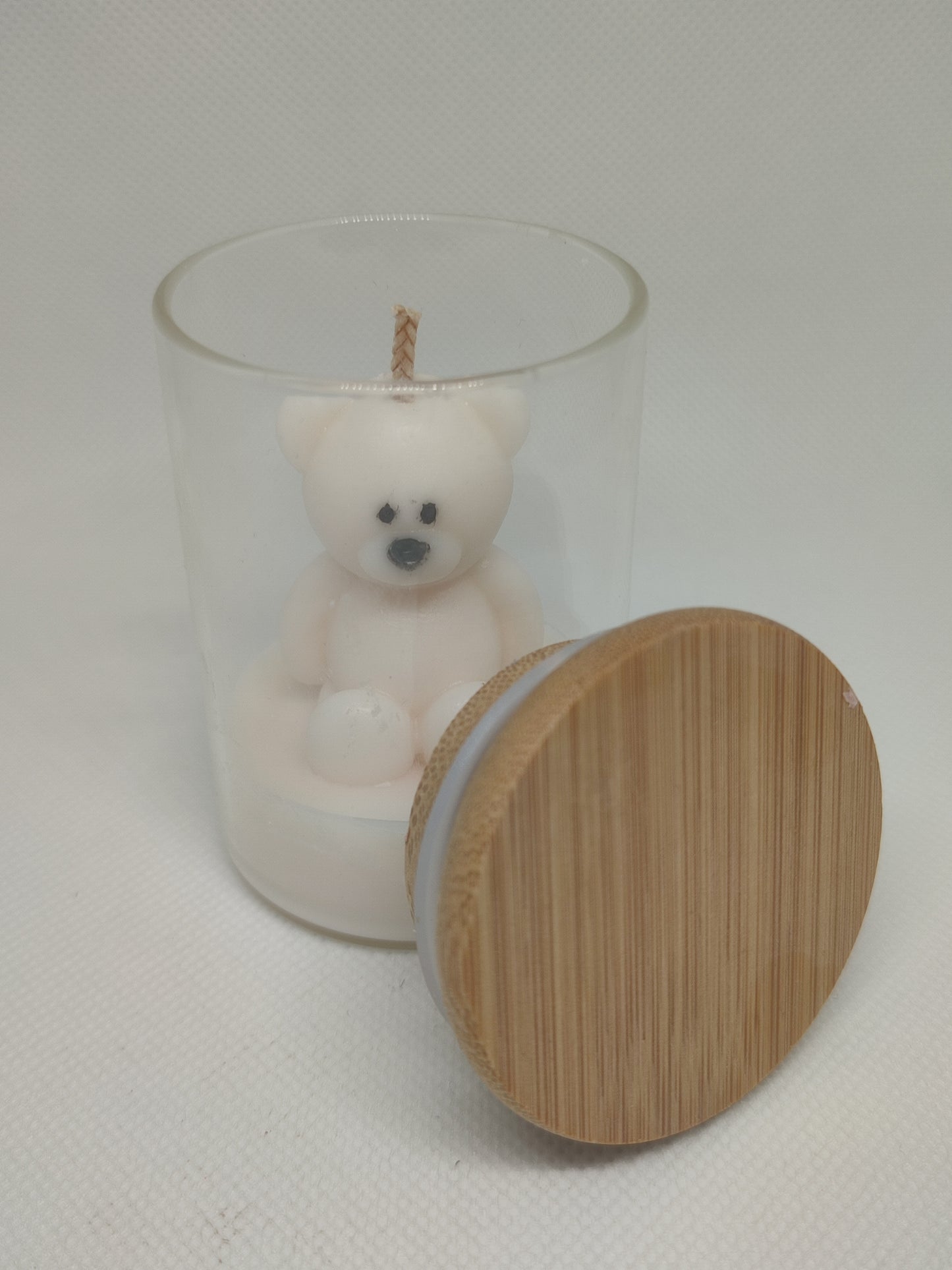 Teddybeer glazen container (klein)